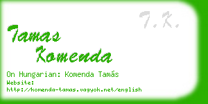 tamas komenda business card